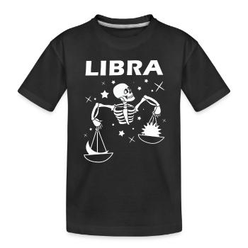 Libra Sternzeichen Waage Zodiac - Kinder Premium Bio T-Shirt - Schwarz - Vorne