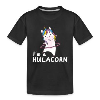 im a hulacorn lustig Sport machen huller - Kinder Premium Bio T-Shirt - Schwarz - Vorne