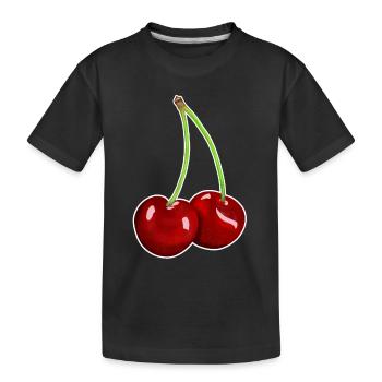 Cerise, Cerise, Cerises, Fruité, Récolte, Jardin, Fruit - T-shirt bio Premium Enfant - noir - Devant