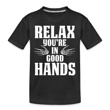 physiotherapist - Kids' Premium Organic T-Shirt - black - Front