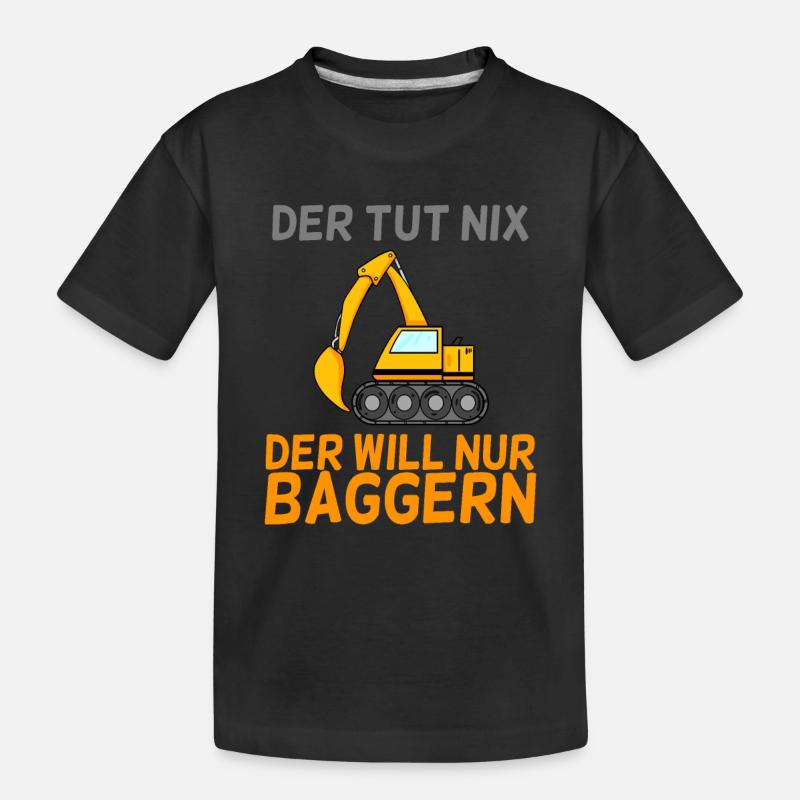 Bagger Baggern - Kinder Premium Bio T-Shirt - Schwarz