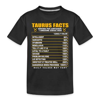 Taurus Zodiac - Kids' Premium Organic T-Shirt - black - Front
