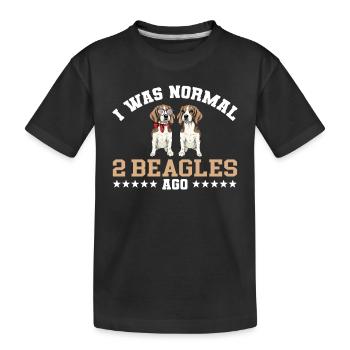 Ich War Normal 2 Beagles Vorher - Kinder Premium Bio T-Shirt - Schwarz - Vorne