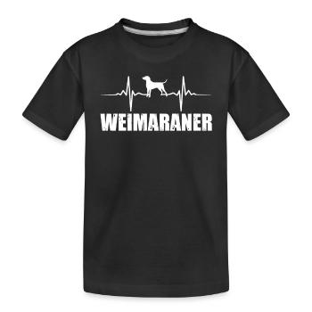 Weimaraner Hund Herzschlag - Kinder Premium Bio T-Shirt - Schwarz - Vorne
