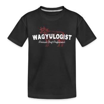 Wagyulogist Wagyu Rind Grillmeister Japan Steak - Kinder Premium Bio T-Shirt - Schwarz - Vorne