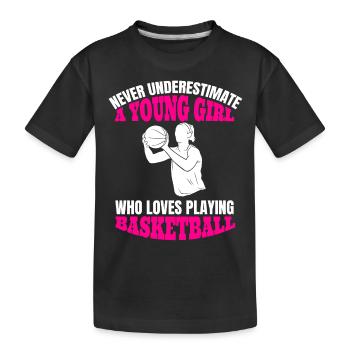 Basket-ball femme basket - T-shirt bio Premium Enfant - noir - Devant