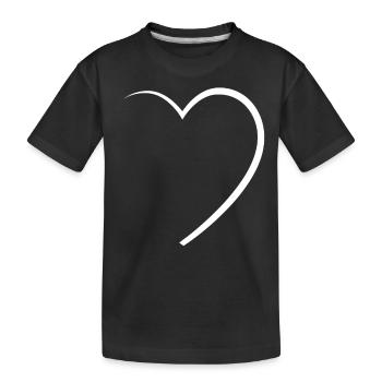 Halbes Herz - Kinder Premium Bio T-Shirt - Schwarz - Vorne