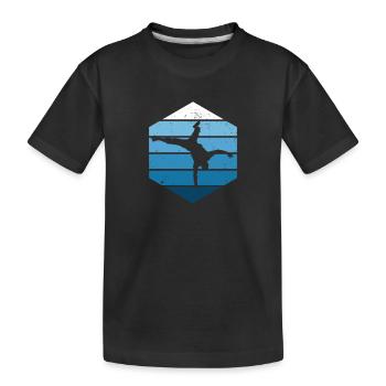 Breakdance Bboy Break Dance Retro Blau Breakdancer - Kinder Premium Bio T-Shirt - Schwarz - Vorne