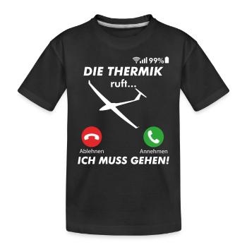 Segelflugzeug Segelflieger fliegen - Kinder Premium Bio T-Shirt - Schwarz - Vorne
