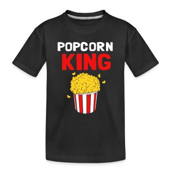 Popcorn King - Kids' Premium Organic T-Shirt - black - Front