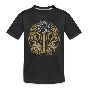 Jugendstil, Vintage-1900, Mandala-Motiv - Kinder Premium Bio T-Shirt - Schwarz - Vorne