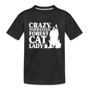 Norwegian Forest Cats Lady - Kids' Premium Organic T-Shirt - black - Front