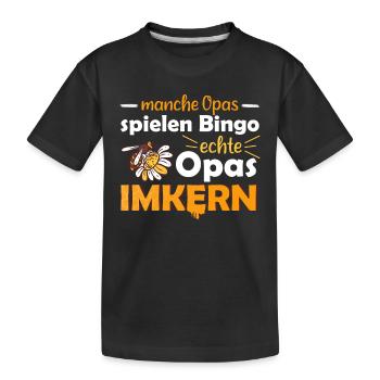 Manche Opas spielen Bingo echte Opas imkern - Kinder Premium Bio T-Shirt - Schwarz - Vorne
