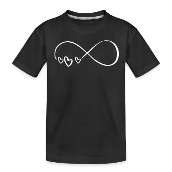 Herzen Liebe Unendlichkeit Symbol - Kinder Premium Bio T-Shirt - Schwarz - Vorne