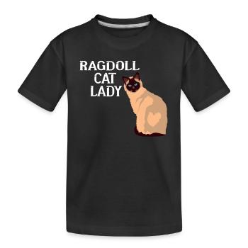 Ragdoll Katzen Lady - Kinder Premium Bio T-Shirt - Schwarz - Vorne