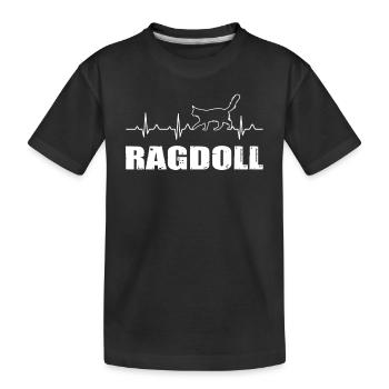 Ragdoll Katze Herzschlag - Kinder Premium Bio T-Shirt - Schwarz - Vorne
