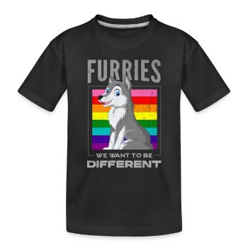 Furry, Furry Wolf, Cosplay, - Kids' Premium Organic T-Shirt - black - Front