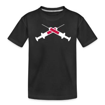 syringe - Kids' Premium Organic T-Shirt - black - Front