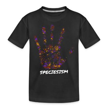 Stop au spécisme Empreinte de main animale - T-shirt bio Premium Enfant - noir - Devant