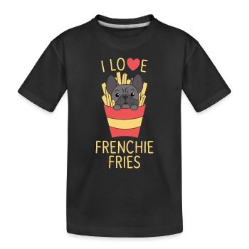 Frenchie Fries - doux Franösiche Bulldoge Frites - T-shirt bio Premium Enfant - noir - Devant