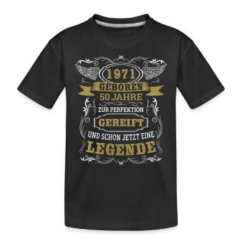 50. Geburtstag Jahrgang 1971 50 Jahre Geschenkidee - Kinder Premium Bio T-Shirt - Schwarz - Vorne