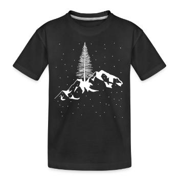 Berg Gebirge Schnee Schneefall Winter Xmas Gipfel - Kinder Premium Bio T-Shirt - Schwarz - Vorne