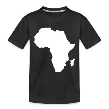 Afrika Kontinent Karte weiß - Kinder Premium Bio T-Shirt - Schwarz - Vorne