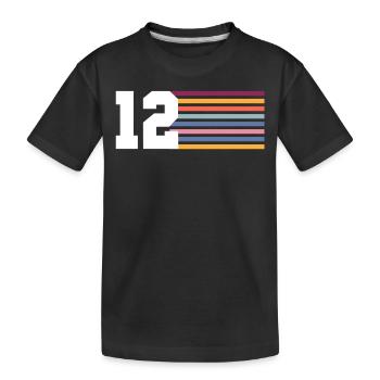 12 - Kinder Premium Bio T-Shirt - Schwarz - Vorne