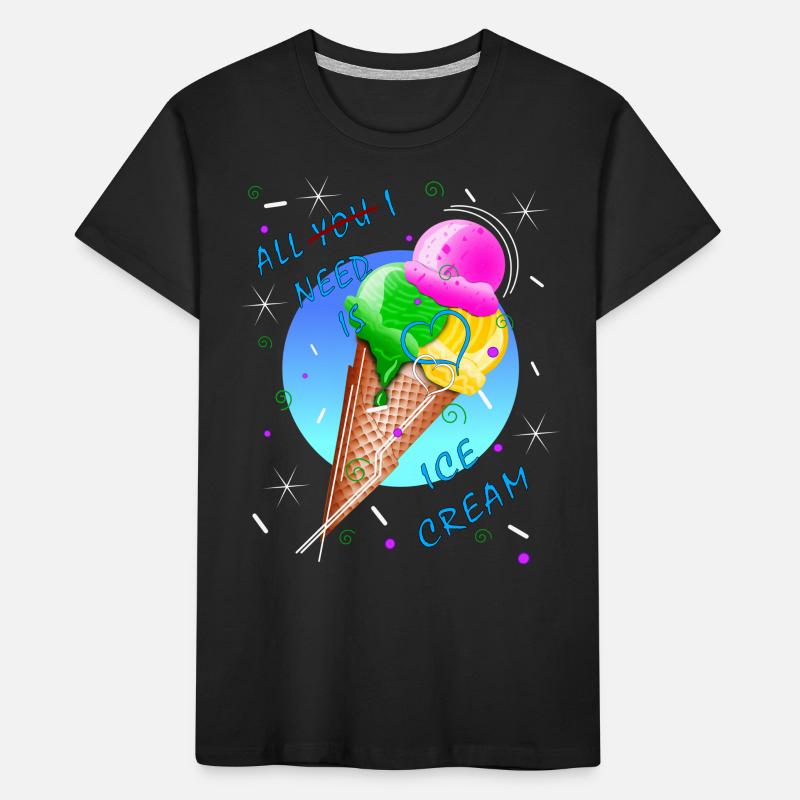 Eis Eiscreme Eissorten Eismaschine Vanilleeis Kinder Premium Bio T-Shirt