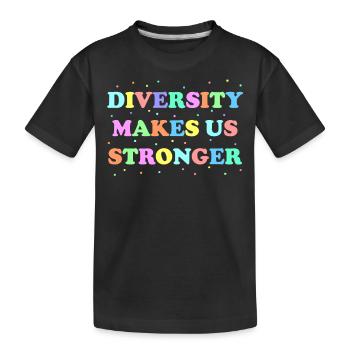 La diversité nous rend plus forts - T-shirt bio Premium Enfant - noir - Devant