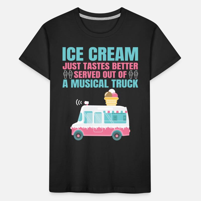 Eiswagen Eismann Eisverkäufer Eisdiele Eis Truck Kinder Premium Bio T-Shirt