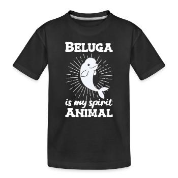 Beluga Wal süße Tiere für Kinder Belugas - Kinder Premium Bio T-Shirt - Schwarz - Vorne