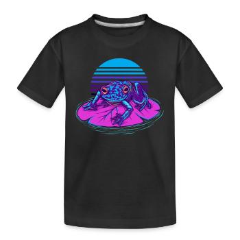 Grenouille, grenouille aime les grenouilles, attrape-grenouilles, - T-shirt bio Premium Enfant - noir - Devant