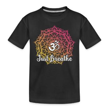 Just Namaste Breathe Yoga Mandala Zen Lotus Tattoo - Kids' Premium Organic T-Shirt - black - Front