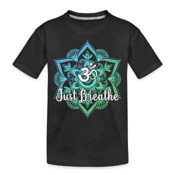 Just Namaste Breathe Yoga Mandala Zen Lotus Tattoo - Kids' Premium Organic T-Shirt - black - Front