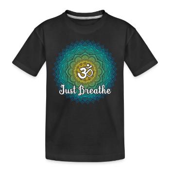Just Namaste Breathe Yoga Mandala Zen Lotus Tattoo - Kids' Premium Organic T-Shirt - black - Front
