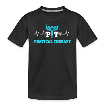 Physiothérapie Rythme cardiaque - T-shirt bio Premium Enfant - noir - Devant