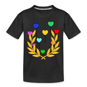 Lorbeerkranz Luftballons Sieg Sieger Gewinner - Kinder Premium Bio T-Shirt - Schwarz - Vorne