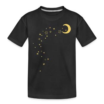 Lune et étoiles - T-shirt bio Premium Enfant - noir - Devant