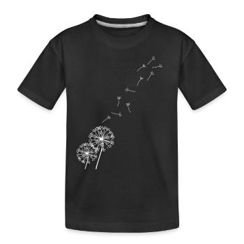 Dandelion puff flower - Kids' Premium Organic T-Shirt - black - Front
