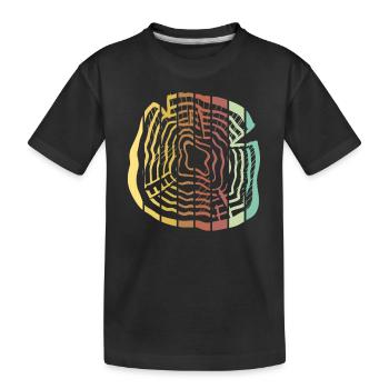 Baum Wald Natur Holzscheibe - Kinder Premium Bio T-Shirt - Schwarz - Vorne