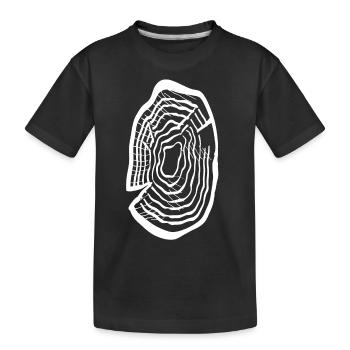 Holzscheibe - Kinder Premium Bio T-Shirt - Schwarz - Vorne