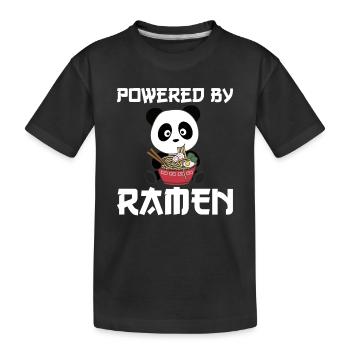 Love Ramen cute panda kawaii pandas - Kids' Premium Organic T-Shirt - black - Front