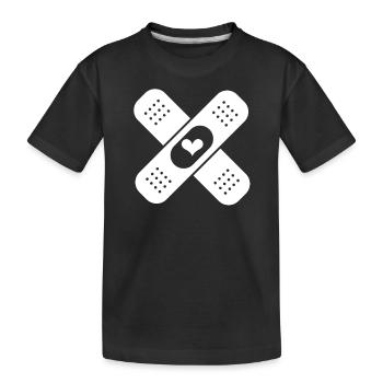 Cœur de pansement - T-shirt bio Premium Enfant - noir - Devant