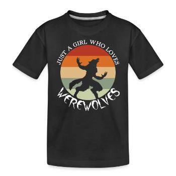 Loup-garou Soyez-vous à part un loup-garou - T-shirt bio Premium Enfant - noir - Devant