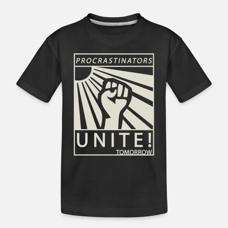 Procrastinators Unite Tomorrow Studenten Geschenk - Kinder Premium Bio T-Shirt - Schwarz