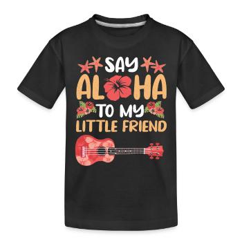 Ukulele Spieler Musikinstrument Gitarre Uke Hawaii - Kinder Premium Bio T-Shirt - Schwarz - Vorne