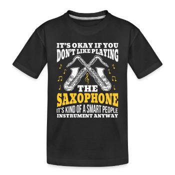 Saxophone Saxophone Player Music Musicians Instrument - Kids' Premium Organic T-Shirt - black - Front