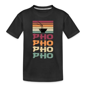 Pho Suppe Retro Shirt - Kinder Premium Bio T-Shirt - Schwarz - Vorne