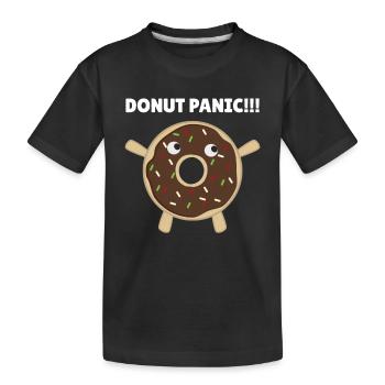 Donut Panic - lustiges Wortspiel mit Donuts - Kinder Premium Bio T-Shirt - Schwarz - Vorne